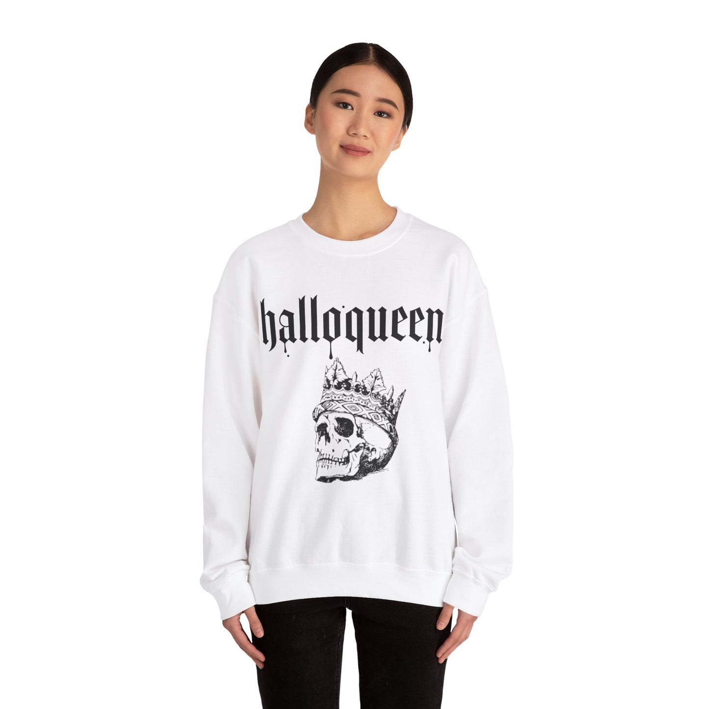 Womans Heavy Blend™ Crewneck Sweatshirt/Halloqueen/Skull