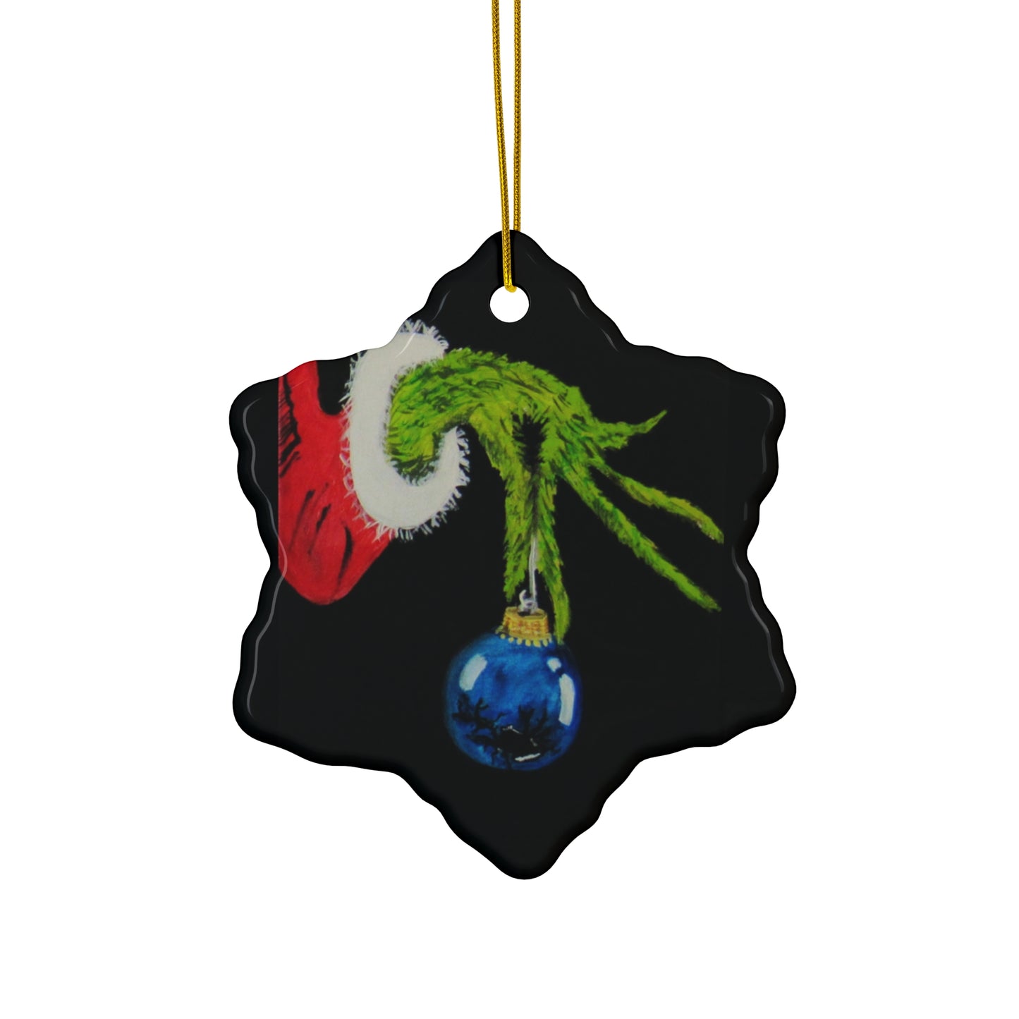 Ceramic Ornament, 4 Shapes/Grinch Bulb Blue