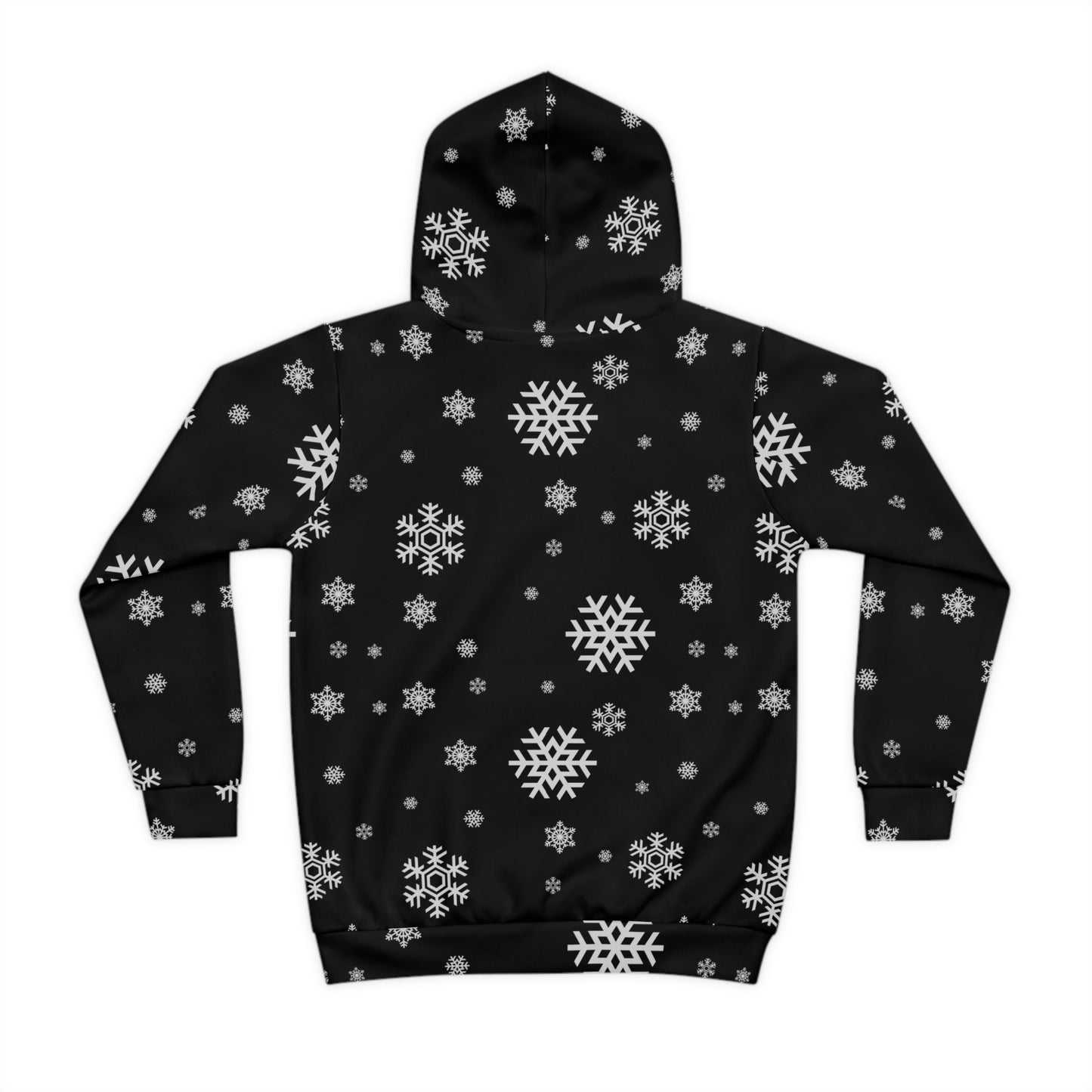 Children's Hoodie (AOP)/White Snowflakes /Black/ BG