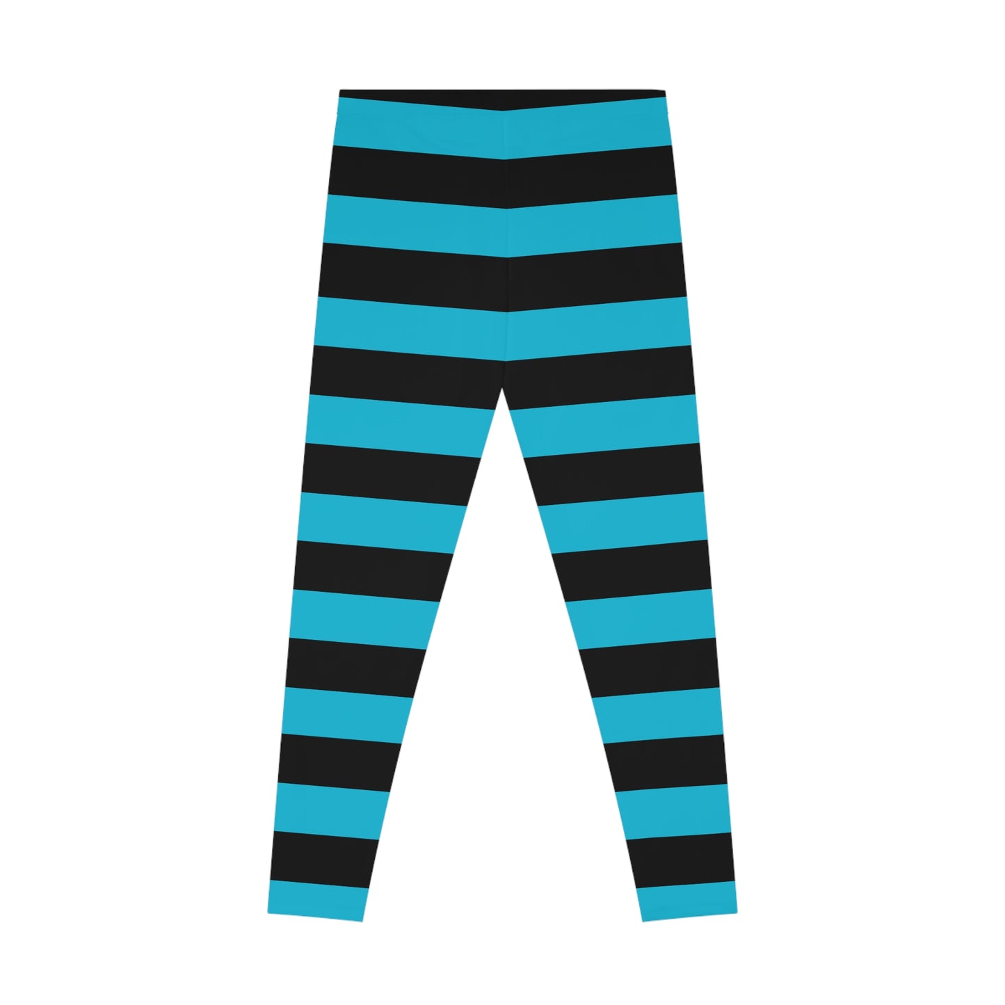 Womans Stretchy Leggings (AOP)/Witch Stripes/Teal