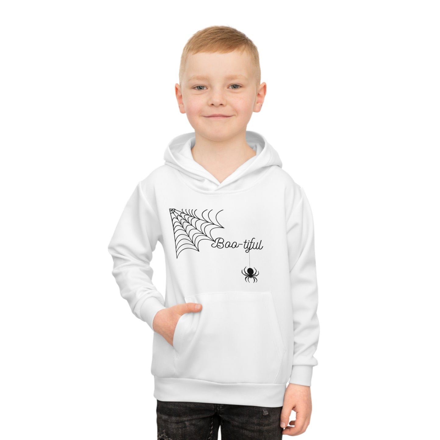 Children's Hoodie (AOP)Boo-tiful Spider/Black/White