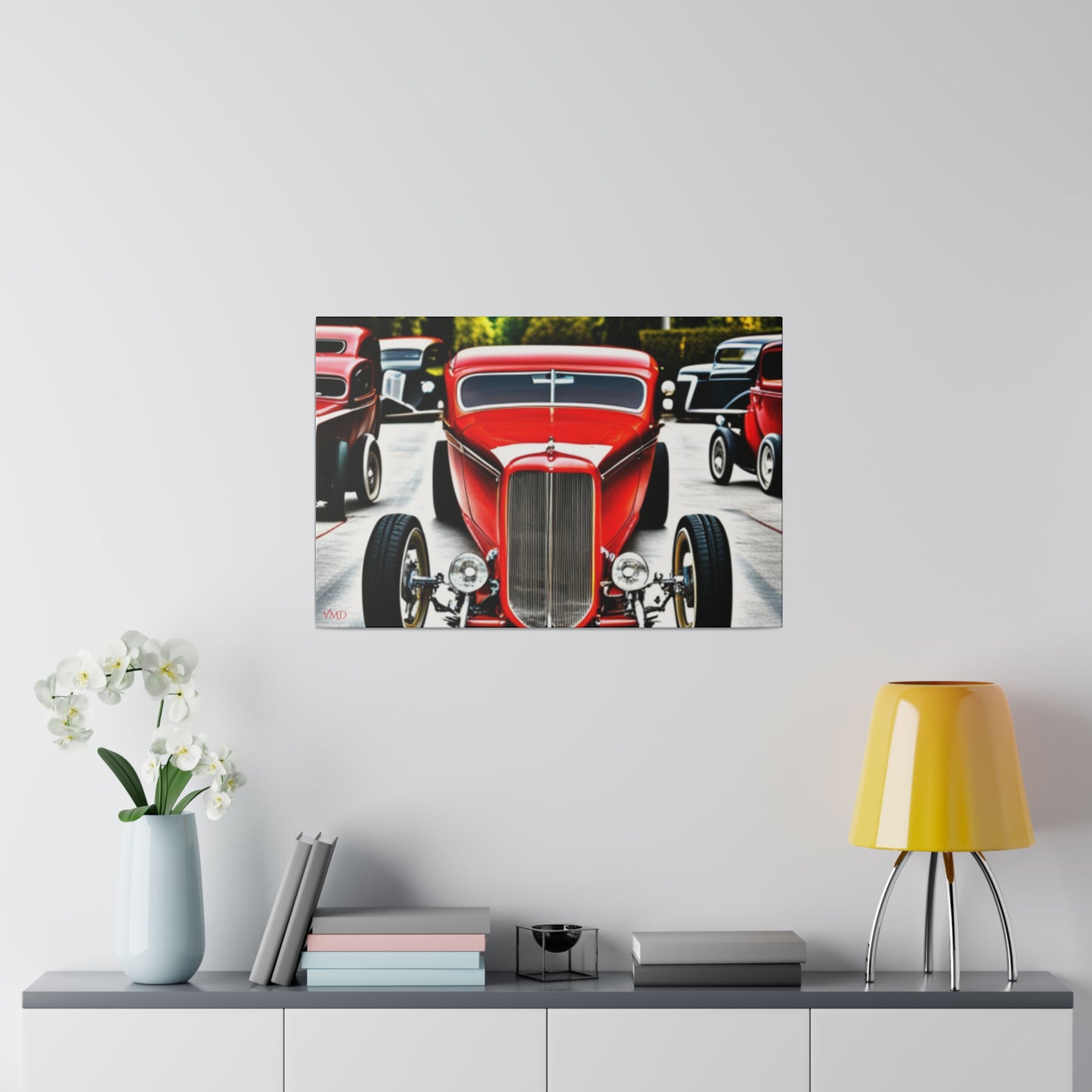 Digital Print Canvas, Stretched, 0.75"/Hot Rods Red