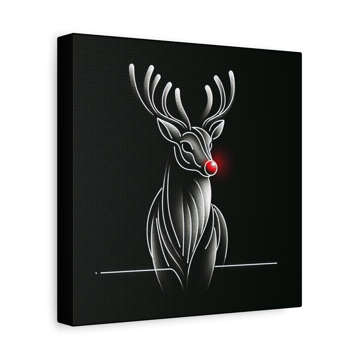 Matte Canvas, Stretched, 1.25"/ Rudolph/ Line Art/ Black/BG