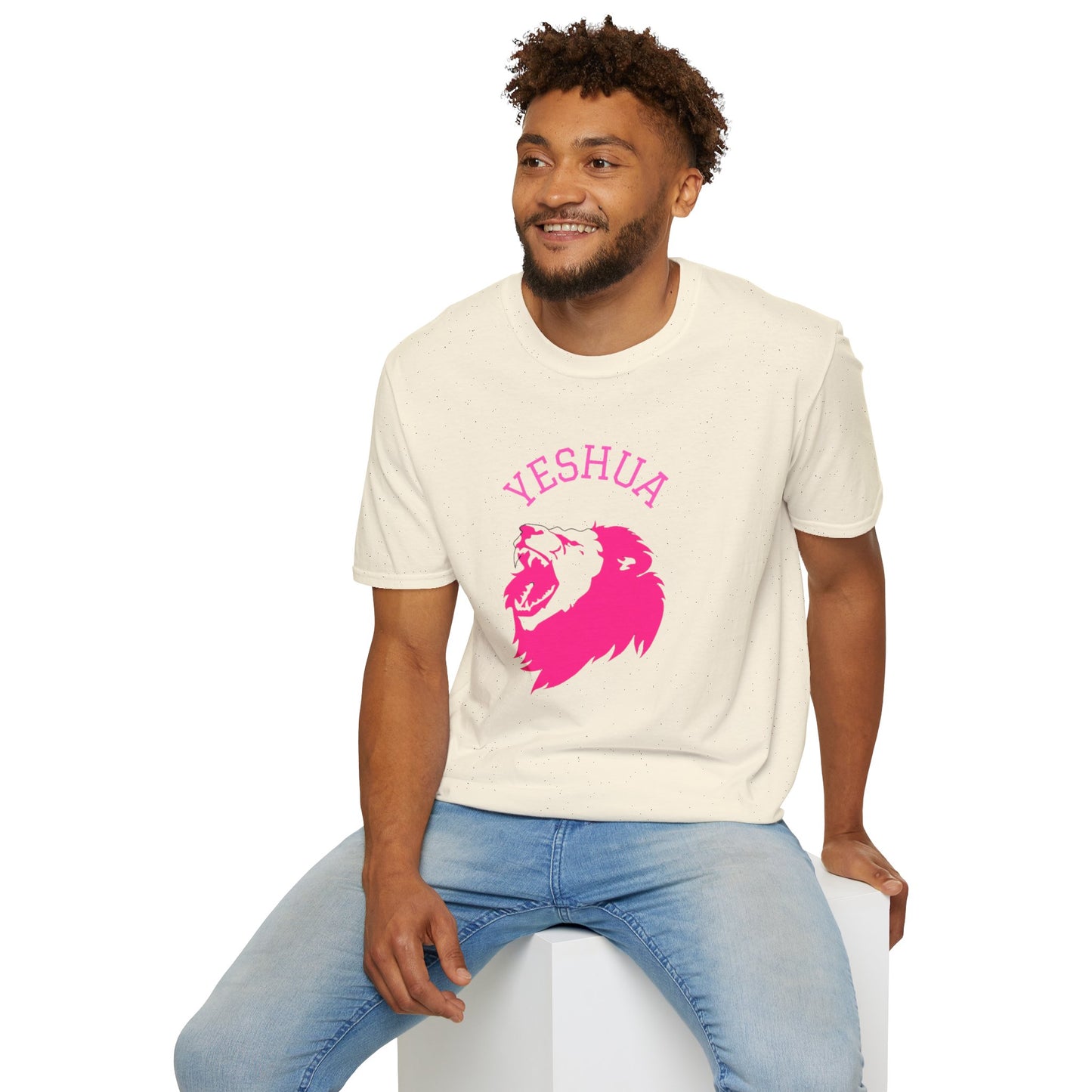 Unisex Softstyle T-Shirt/Yeshua/Pink/Lion