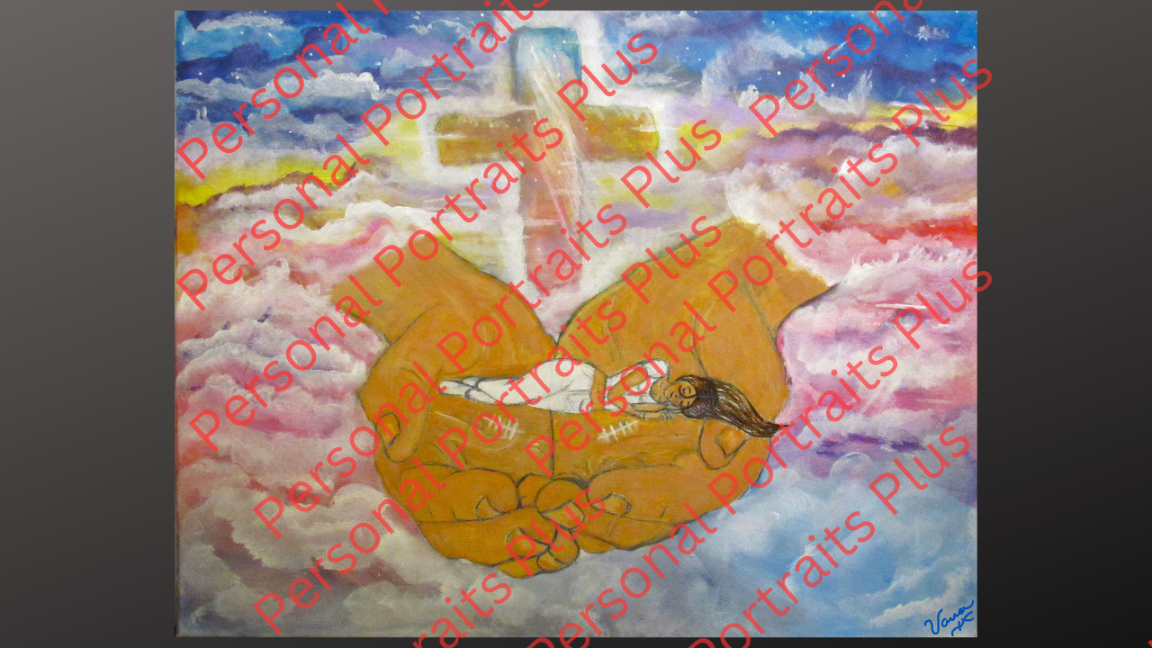 Hand Painted Portrait Print Spending Time With Jesus/Christian Art/ Acrylic paint